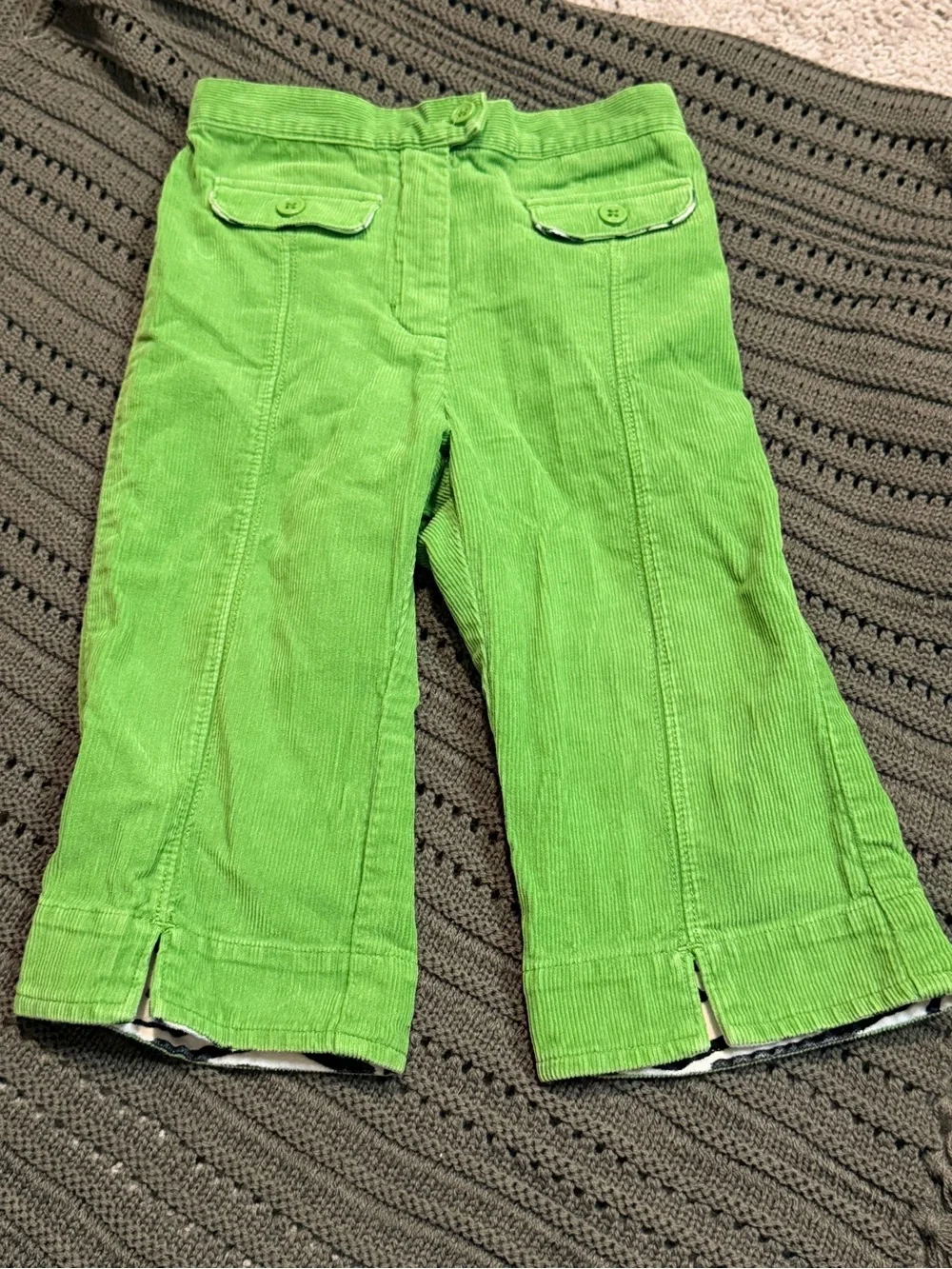 Gymboree vintage Mod Zebra Bright Green Corduroy pants